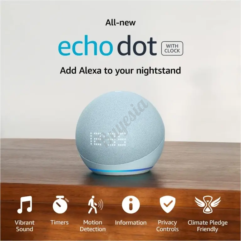 Echo Dot (5. generación, 2022) con reloj, prácticamente nuevo | Altavoz inteligente con reloj y Alexa
