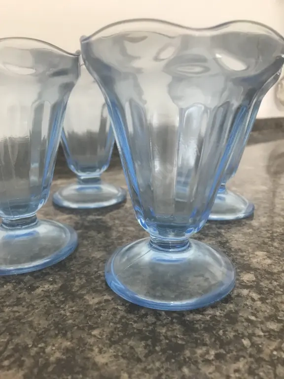 Copas para helados de Cristal Azul