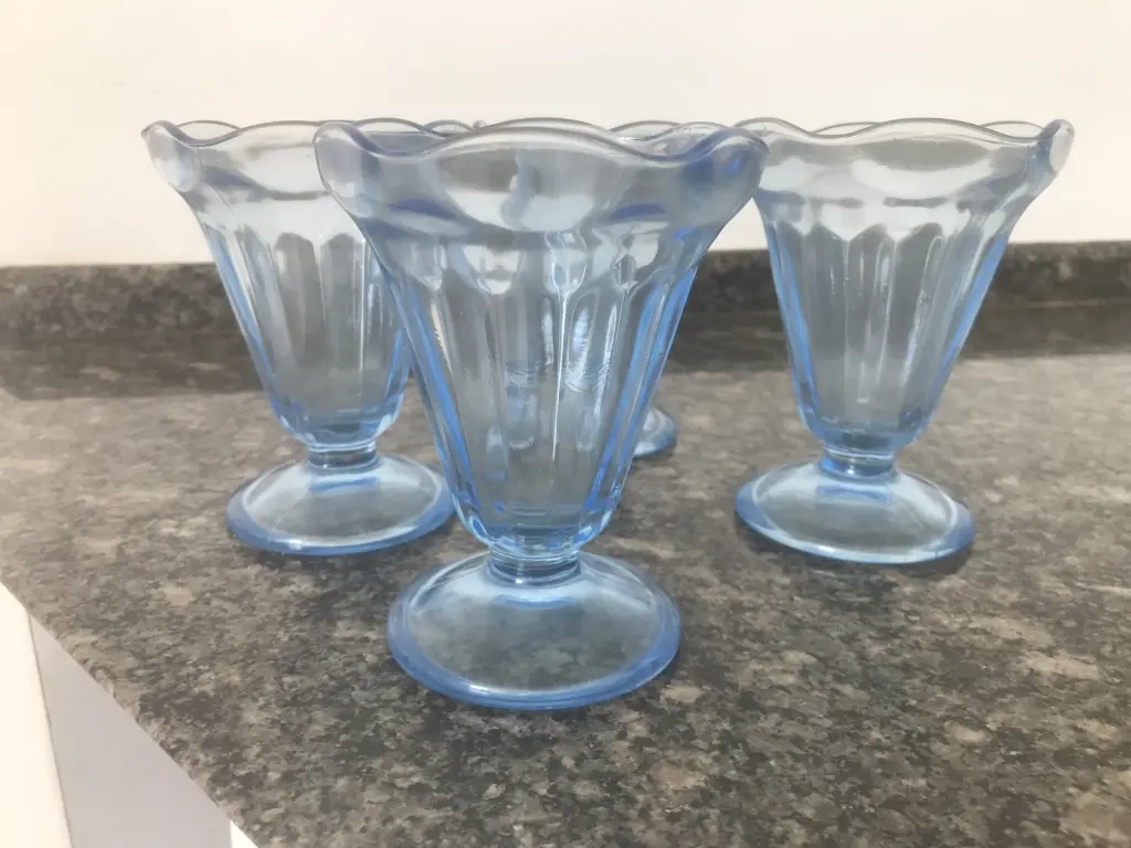 Copas para helados de Cristal Azul