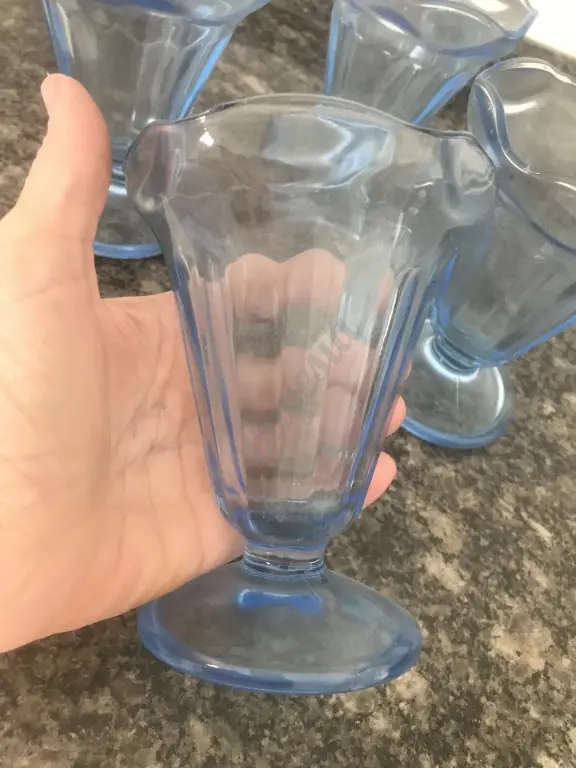 Copas para helados de Cristal Azul