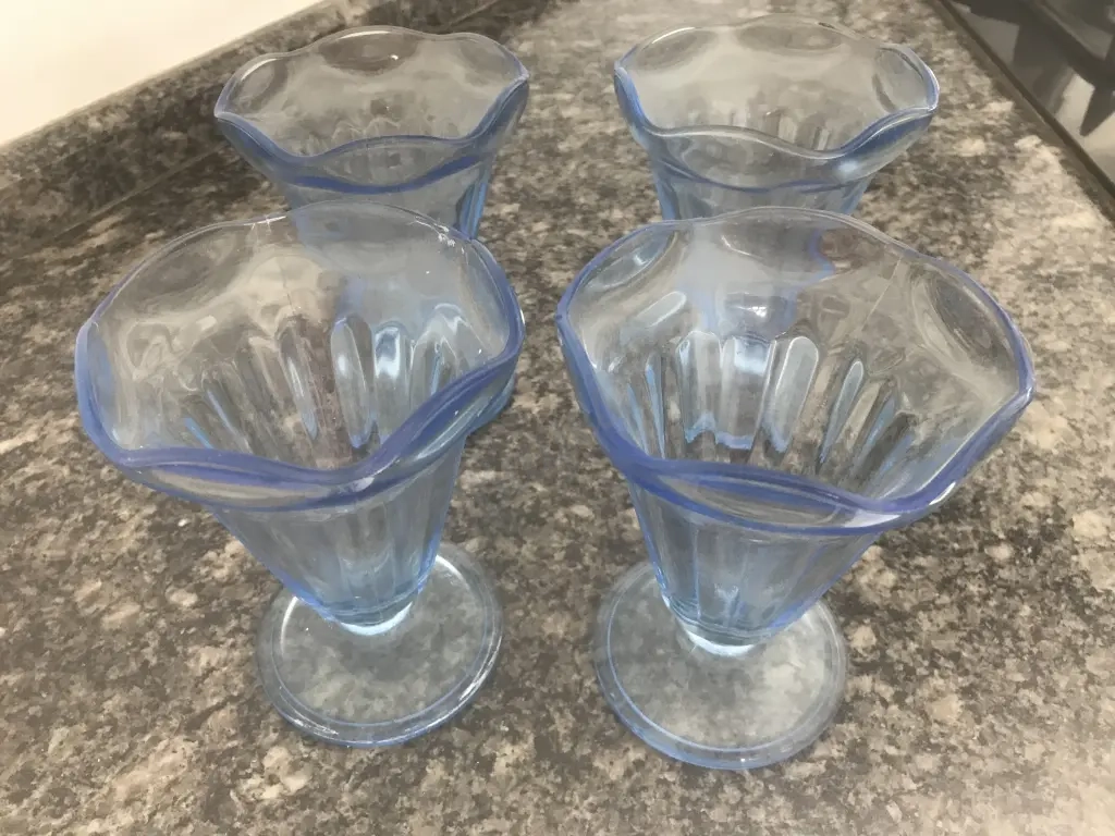 Copas para helados de Cristal Azul