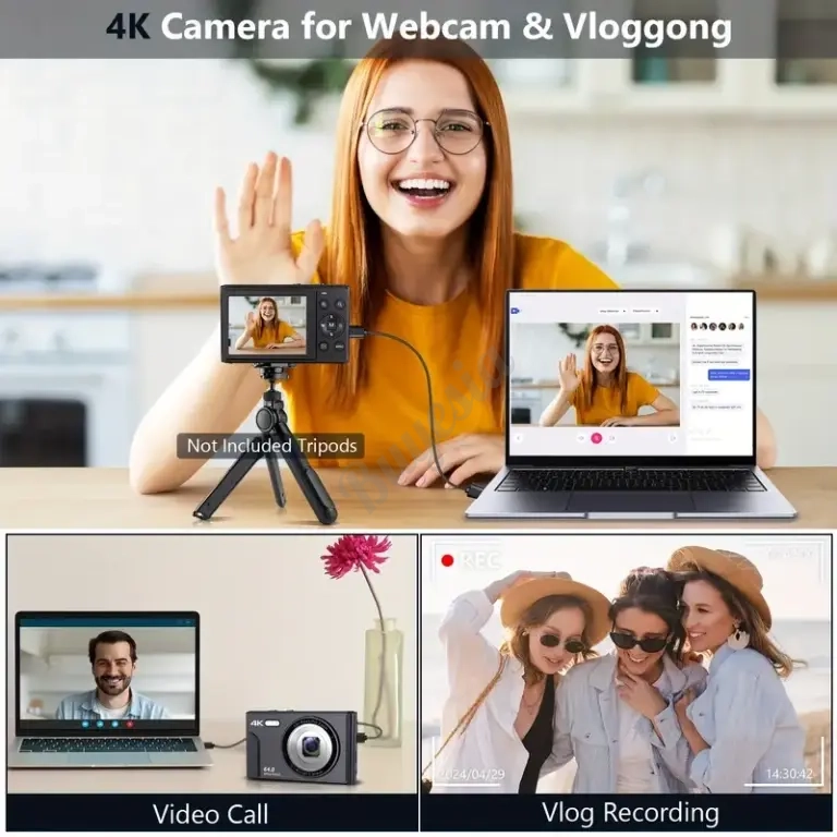 Cámara Vlogger 4K 64MP Para Youtubers y Streamers