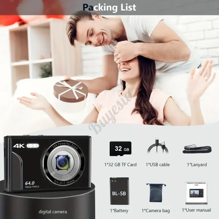 Cámara Vlogger 4K 64MP Para Youtubers y Streamers