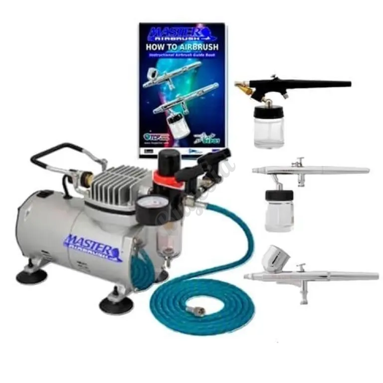 Master Airbrush Aerografo Profesional + Set De 54 Tintas