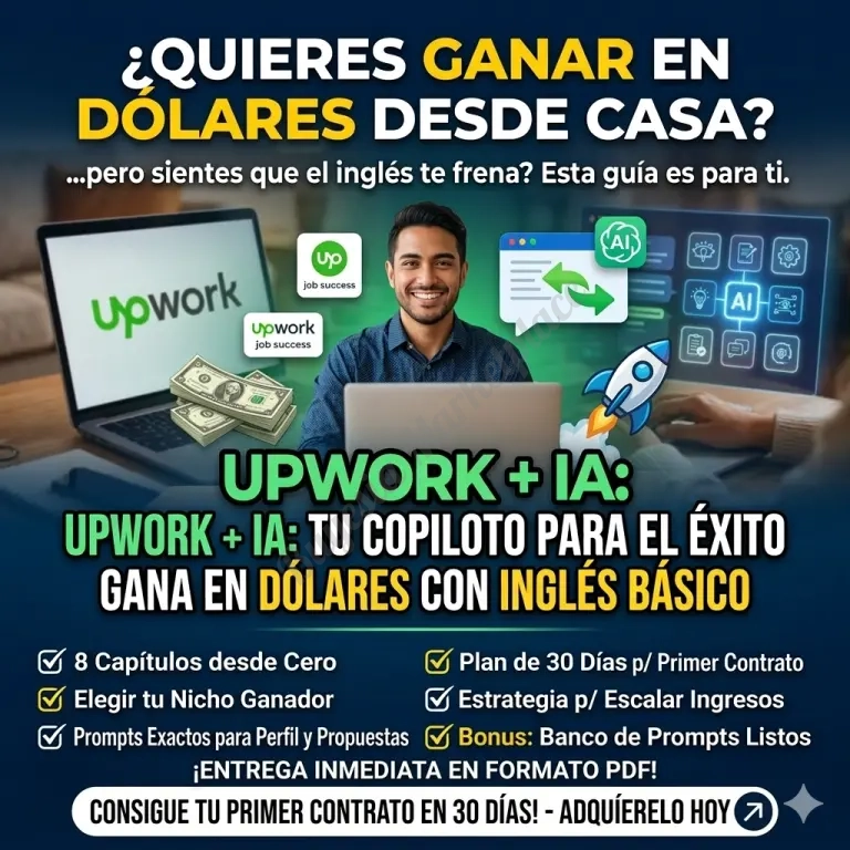 UPWORK + IA: Consigue tu primer trabajo remoto en 30 días aunque tu inglés no sea perfecto