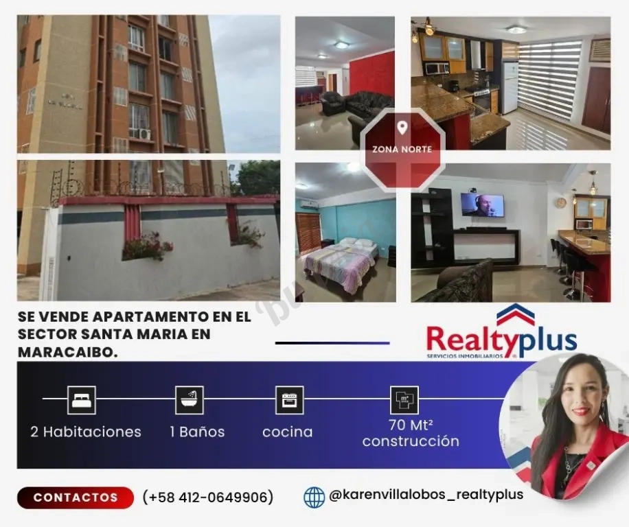 Se Vende Apartamento ubicado Sector Santa María, Piso Alto, Maracaibo.